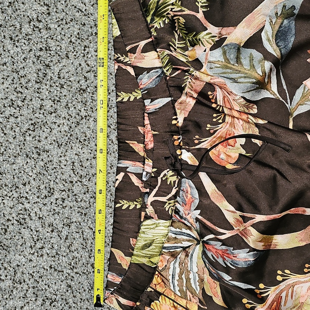 Soma Cool Nights Satin Parrot Diso Plume Floral Wide-Leg Pants Medium Large - Picture 9 of 10